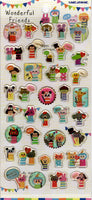 Kamio Vintage Wonderful Friends Rare 3D Sticker Sheet