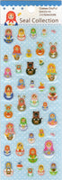 Gakken Vintage Matryoshka Dolls Rare Glittery Sticker Sheet