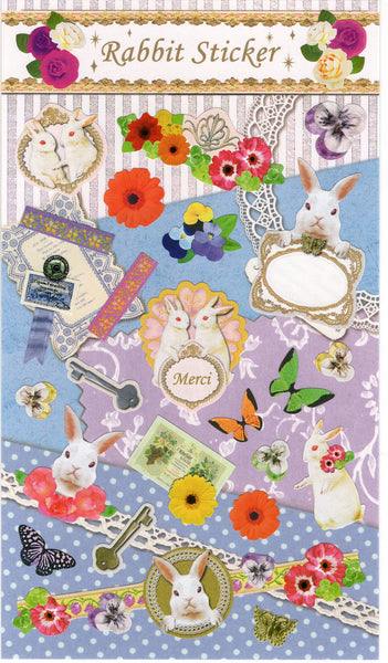 Heart Art Collection Vintage Rabbit Rare Sticker Sheet