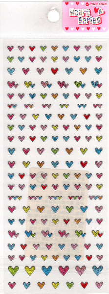 Pool Cool Vintage Heart Series Rare Textured Sticker Sheet