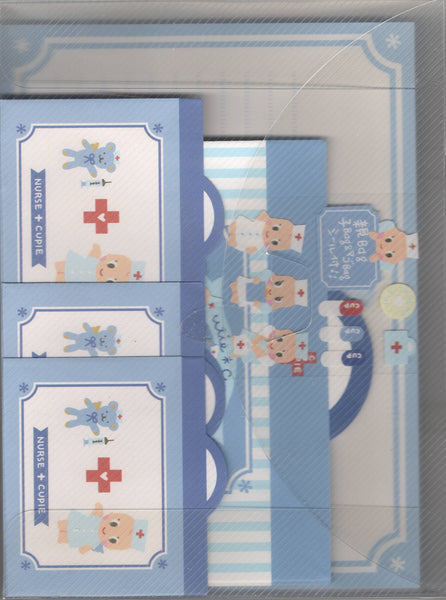 San-x 1995 Vintage Nurse Kewpie Rare Cased Letter Set