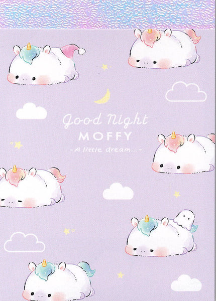 Kamio Good Night Moffy Unicorn Mini Memo Pad