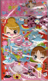 Pool Cool Vintage Kawaii Girls Rare 3D 3-Sheet Sticker Sheet