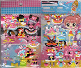 Pool Cool Vintage Kawaii Girls Rare 3D 3-Sheet Sticker Sheet