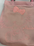 Sanrio 2005 Vintage Hello Kitty Rare Pink & Grey Mesh Jersey Tote Bag