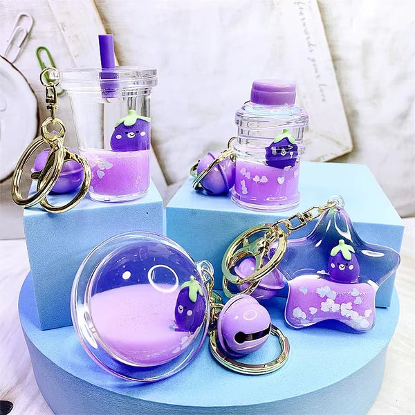 Eggplant Floaty Water Key Charms