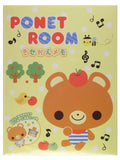 Q-Lia Ponet Room Bear Vintage Rare Die Cut Large Memo Pad