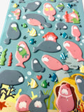 Manatee Sea Cow Puffy Sticker Sheet