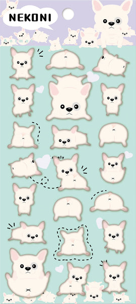 Nekoni French Bulldog Puppy Puffy Sticker Sheet