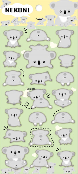 Nekoni Koala Puffy Sticker Sheet