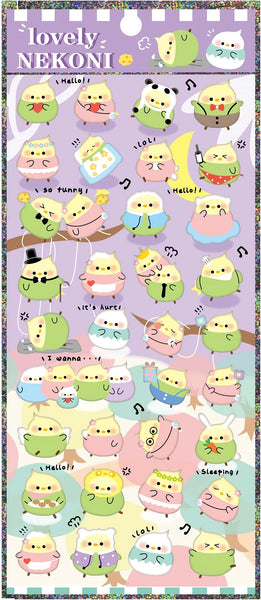 Nekoni Parakeet Puffy Sticker Sheet
