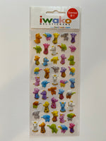 Iwako Animals Gel Sticker Sheet