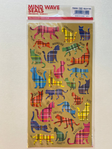 Mind Wave Pattern Cats Sticker Sheet