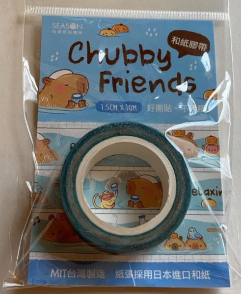 Capybara Chubby Friends Washi Tape